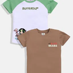 YK X Minute Mirth Kids Pack of 2 Printed Round Neck T-shirts-picture-56