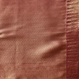 Silk Land Ethnic Motifs Zari Silk Blend Muga Saree image 4