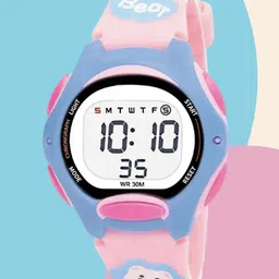 Otage Unisex Kids Printed Dial & Textured Straps Digital Multi Function Watch 8207-Pink-picture-33