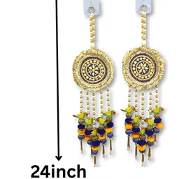 PUFFSMART 2Pcs Blue & Yellow Textured Parrot Patch Hanging Garlands image 4