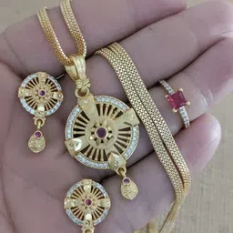 V.K.PAYAL.JEWELLERY Gold-Plated Stones-Studded Jewellery Set-picture-28