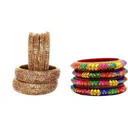 SAND Multi Glass Artificial Stones & Beads Bangle-image-57