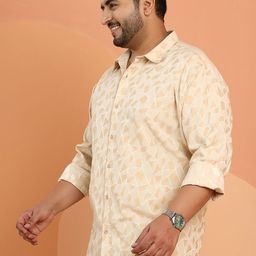 Instafab Plus Size Comfort Relaxed Fit Abstract Printed Cotton Shirt image 4
