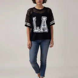 IZF Varsity Printed Round Neck Oversized Lace T-shirt-picture-33