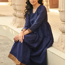 Moda Rapido V-Neck Anarkali Empire Kurta With Trousers image 4