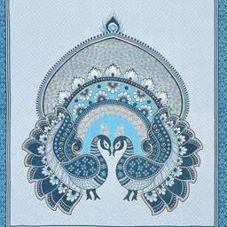 DGSM CRAFT Blue 144 TC King Bedsheet with 2 Pillow Covers image 5