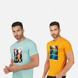 GLOBAL NOMAD Men 2 Printed Bio Finish Applique T-shirt image 4