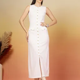 aayu Women Solid Bodycon Maxi Dress-image-3