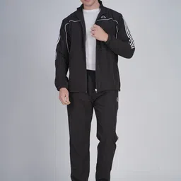 GOTO SPORTS Striped Mock Collar Mid-Rise Tracksuit-picture-15