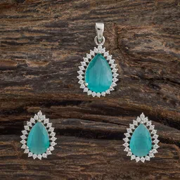 Kushal's Fashion Jewellery Mint Rhodium-Plated Party Zircon Jewellery Set-picture-21