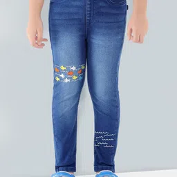 Naughty Ninos Girls Skinny Fit Mid-Rise Light Fade Embroidered Stretchable Jeans-image-18