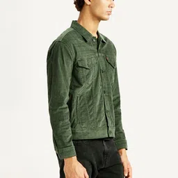 Levis Men Spread Collar Self Design Denim Cotton Jacket image 2