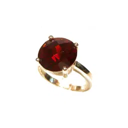 GenZcomplex Gold-Plated Brass Garnet Finger Ring-picture-12