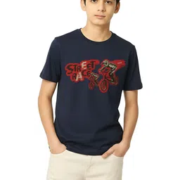 TeeSlix Boys Printed Cotton Round Neck Tshirts image 4