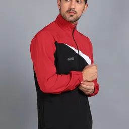 GNOCKFACE Men Stand Collar Colourblocked Lightweight Tailored Jacket image 2