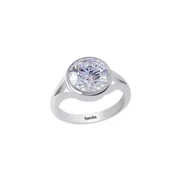 GenZcomplex Silver-Plated Brass Zircon Finger Ring image 1