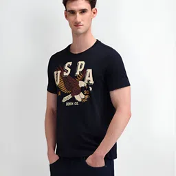 U.S. Polo Assn. Denim Co. Men Solid Round Neck Cotton Slim Fit T-shirt image 5