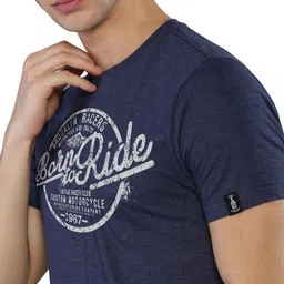 Anax Aesthetics Men Pure Cotton Regular Fit Round Neck Graphic Printed Casual Tshirt image 5