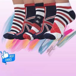 MJE Men Pack Of 5 Patterned Ankle Length Socks-image-80