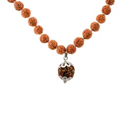 Divine souvenirs Unisex Silver-Plated Rudraksh Beaded Minimal Chain-picture-23
