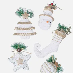 Little Surprise Box LLP Set Of 5 Jute Glitter Christmas Tree Ornaments-image-90