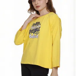 AMAHA FASHIONS Women Typography Printed Drop-Shoulder Sleeves T-shirt-picture-12