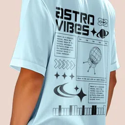 AUSK Graphic Printed Round Neck Drop-Shoulder Sleeves Oversized Cotton T-shirt image 4