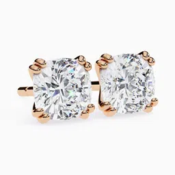 VALANOVA 18Kt Lab Grown Rose Gold Diamond Studded Earrings-1.51 gm image 3