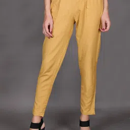 Me Craft Women Comfort Regular Fit Mid-Rise Pleated Regular Trousers-picture-42