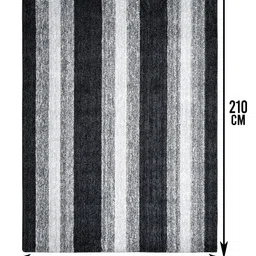 Saral Home Black Striped Anti-Skid Polyester Carpet image 2