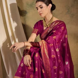 Maroosh Floral Woven Design Banarasi Saree image 2