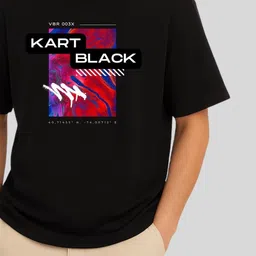 KART BLACK Men Cotton Printed Regular Fit Casual T-Shirt image 2
