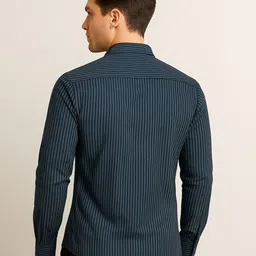 SONISHQ Striped Spread Collar Cotton Shirt image 2