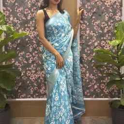 HELLA FASHIONS Floral Zari Saree-picture-38