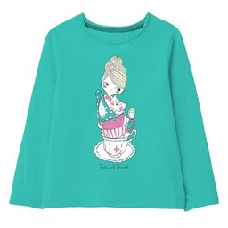 Minicult Girls Conversational Printed Round Neck Cotton T-shirt-picture-19