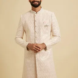 Manyavar Men Georgette Embroidered Mirror Work Sherwani image 4