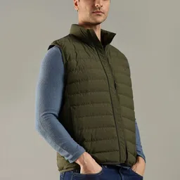 Tommy Hilfiger Men Green Quilted Regular Fit Polyester Jacket-picture-11