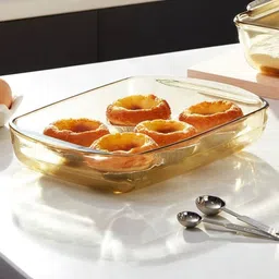 Kuber Industries Brown Glass Baking Tray image 2