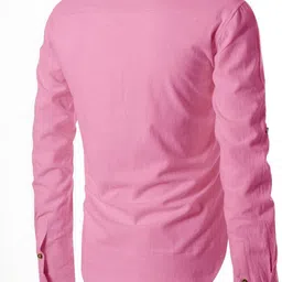 Edin Mandarin Collar Roll Up Sleeves Cotton Kurta-picture-18