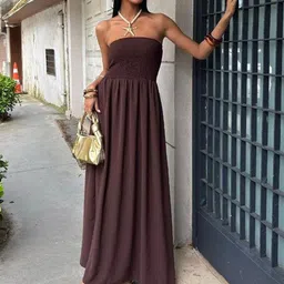 JC Mode Women Solid Off-Shoulder Maxi Dress image 2