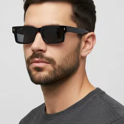 goglassic Unisex Black Lens & Black Rectangle Sunglasses with-picture-37