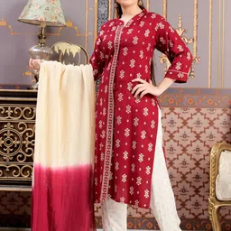 BAESD Girls Viscose Rayon Printed Regular Kurta with Trousers image 5