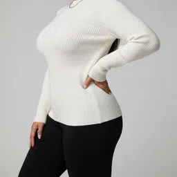 DELAN Women Ribbed Woollen Pullover image 5