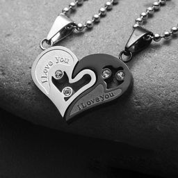 J.S ENTERPRISES Unisex Heart Shaped Pendants with Chains-picture-49