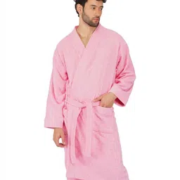 RANGOLI Men Noble Cotton Pure Cotton Bath Robe - 400 GSM-image-4