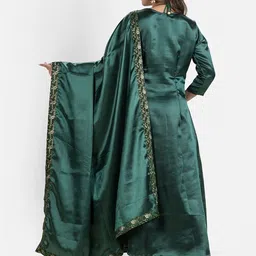 Crazy Needle Masaba Floral Printed Halter Neck Satin Fit & Flare Maxi Anarkali Dress image 3