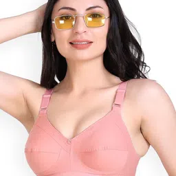 SHYAM SONS FLAIR Women Pack Of 2 Peach & Brown Non Padded Full Coverage Cotton Bra image 3