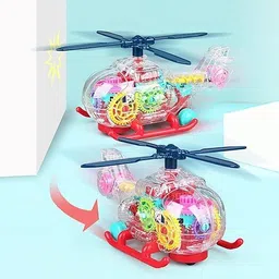 jolary Musical Transparent Helicoptor, 3D Gear Toy with Light & Sound image 5