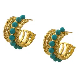 Just Lil Things Beaded Contemporary Half Hoop Earrings-image-61