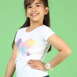V-Mart Girls Floral Printed Extended Sleeves Tropical T-shirt image 5